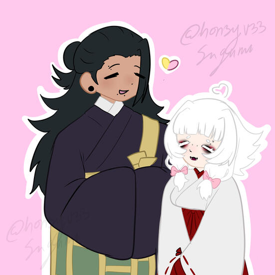 Doodle of Ayame and Suguru Geto